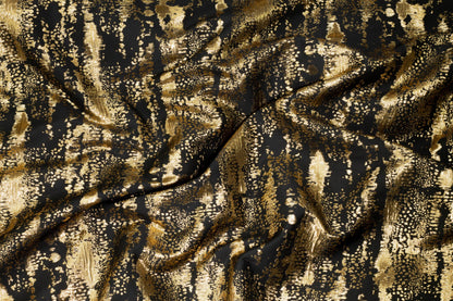 Black and Gold Metallic Brocade - Prime Fabrics