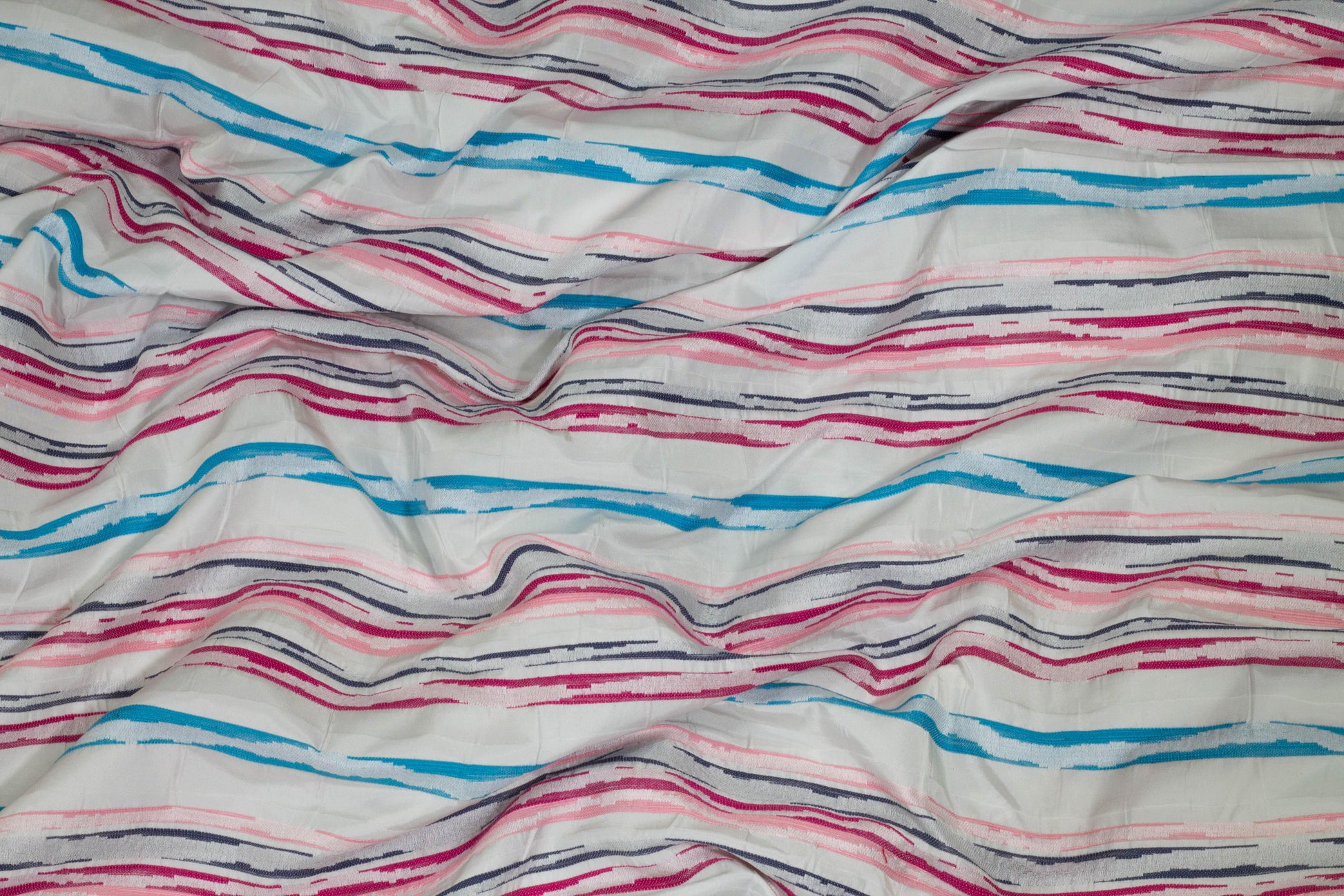 Multicolor Striped Taffeta Embroidered Brocade - Prime Fabrics