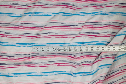 Multicolor Striped Taffeta Embroidered Brocade - Prime Fabrics