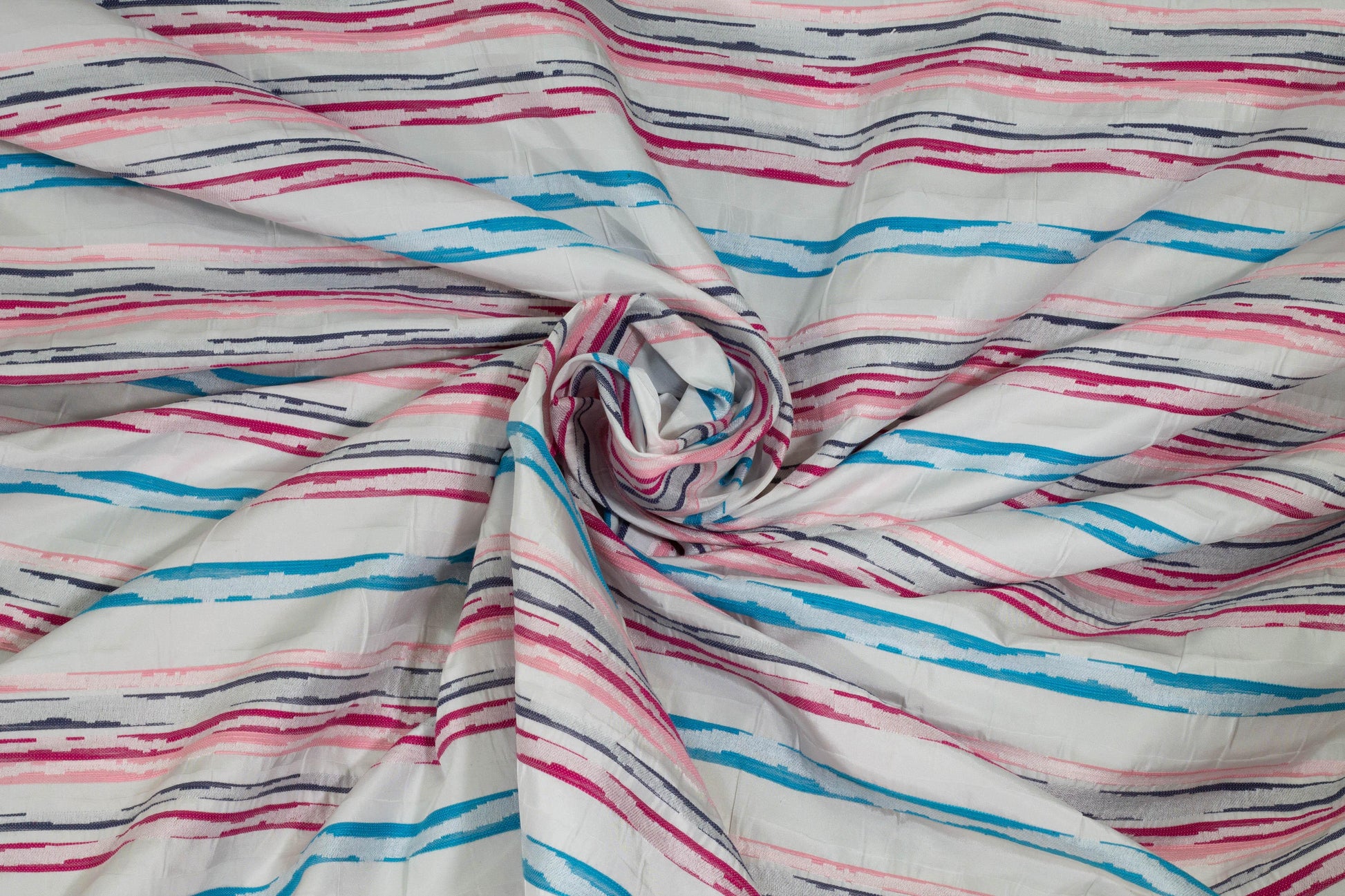 Multicolor Striped Taffeta Embroidered Brocade - Prime Fabrics