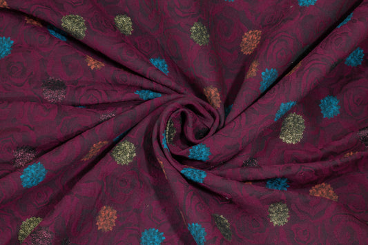 Multicolor Metallic Floral French Jacquard - Prime Fabrics