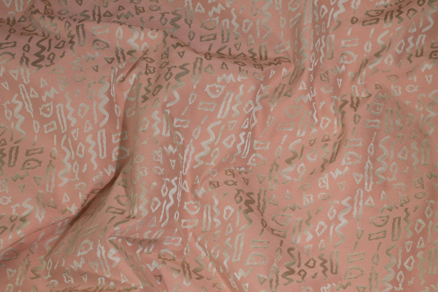 Blush and Champagne Tribal Design Jacquard - Prime Fabrics
