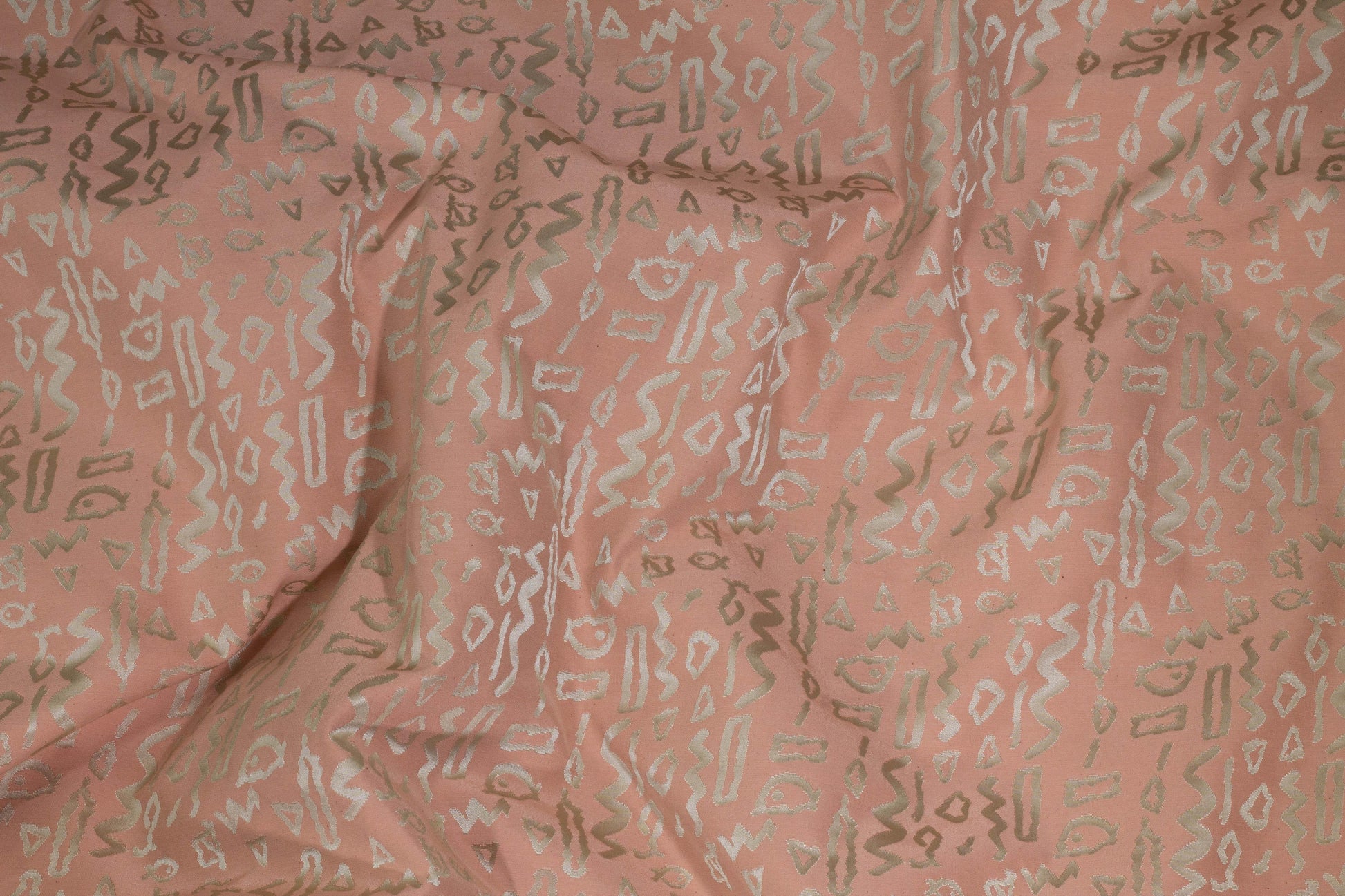 Blush and Champagne Tribal Design Jacquard - Prime Fabrics