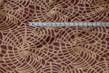 Burgundy and Gold Brocade - Prime Fabrics