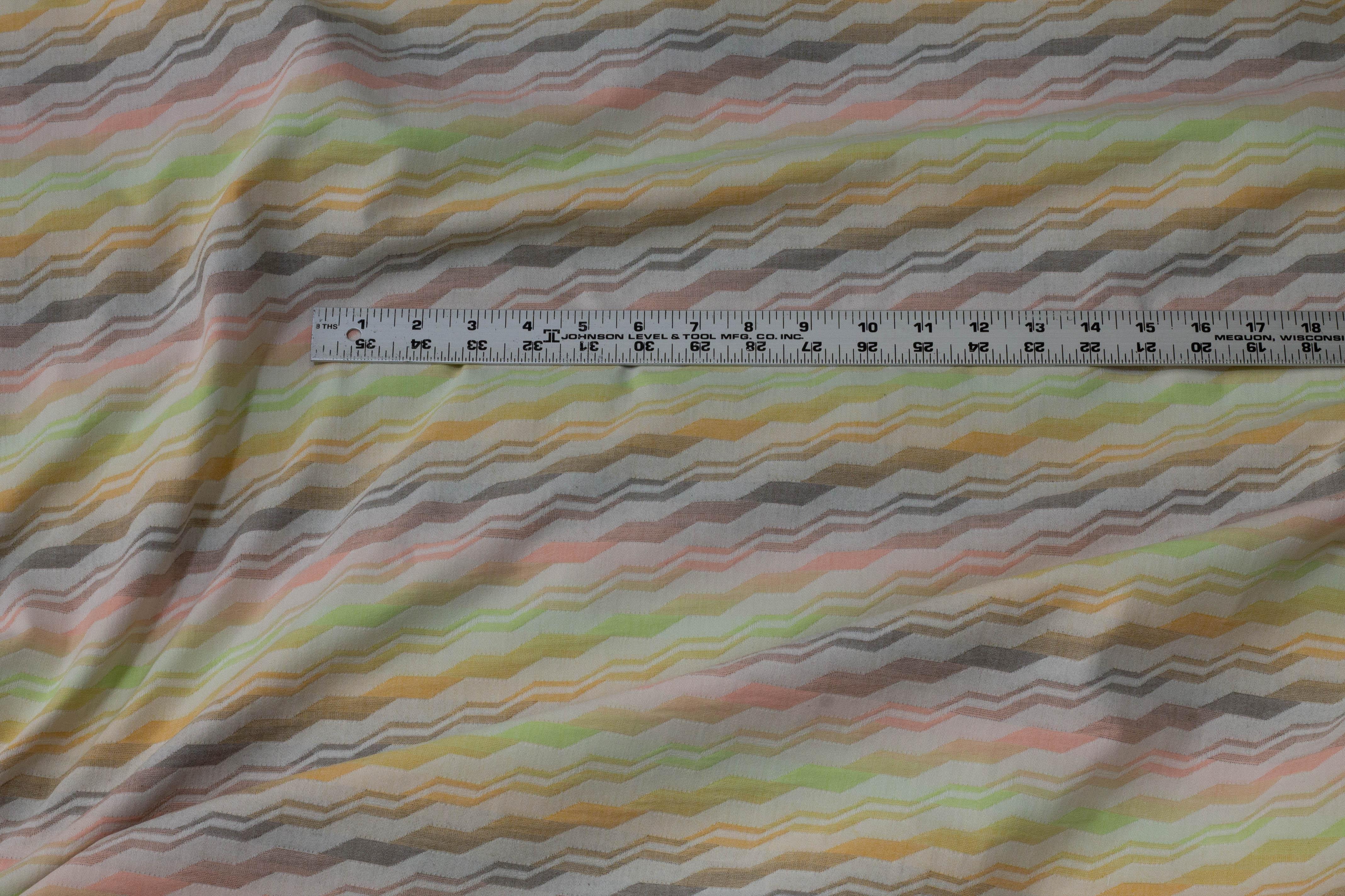 Multicolor Diagonal Chevron Cotton Stretch Brocade - Prime Fabrics