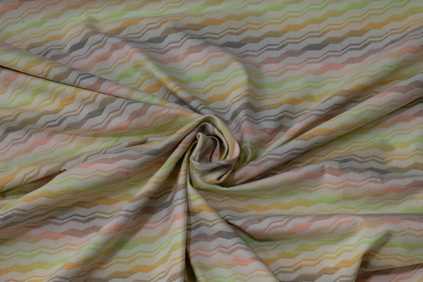 Multicolor Diagonal Chevron Cotton Stretch Brocade - Prime Fabrics