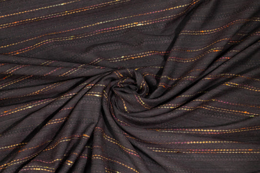 Brown Striped Italian Jacquard - Prime Fabrics