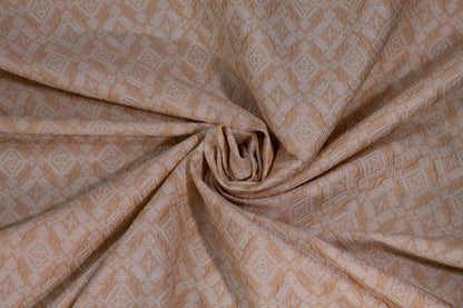 Peach and Off-White Crushed Brocade - Prime Fabrics