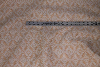 Peach and Off-White Crushed Brocade - Prime Fabrics