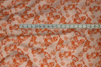 Orange Floral Metallic Brocade - Prime Fabrics