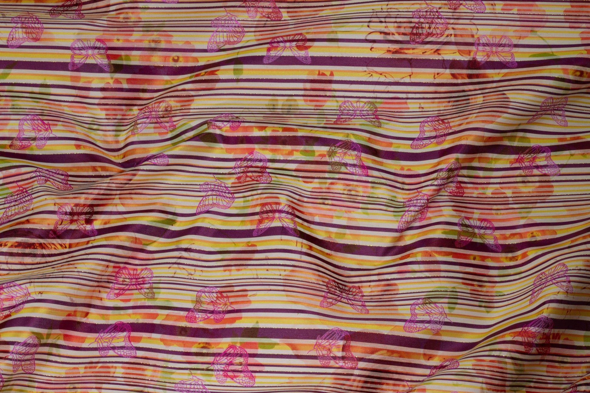 Multicolor Butterfly Striped Jacquard - Prime Fabrics