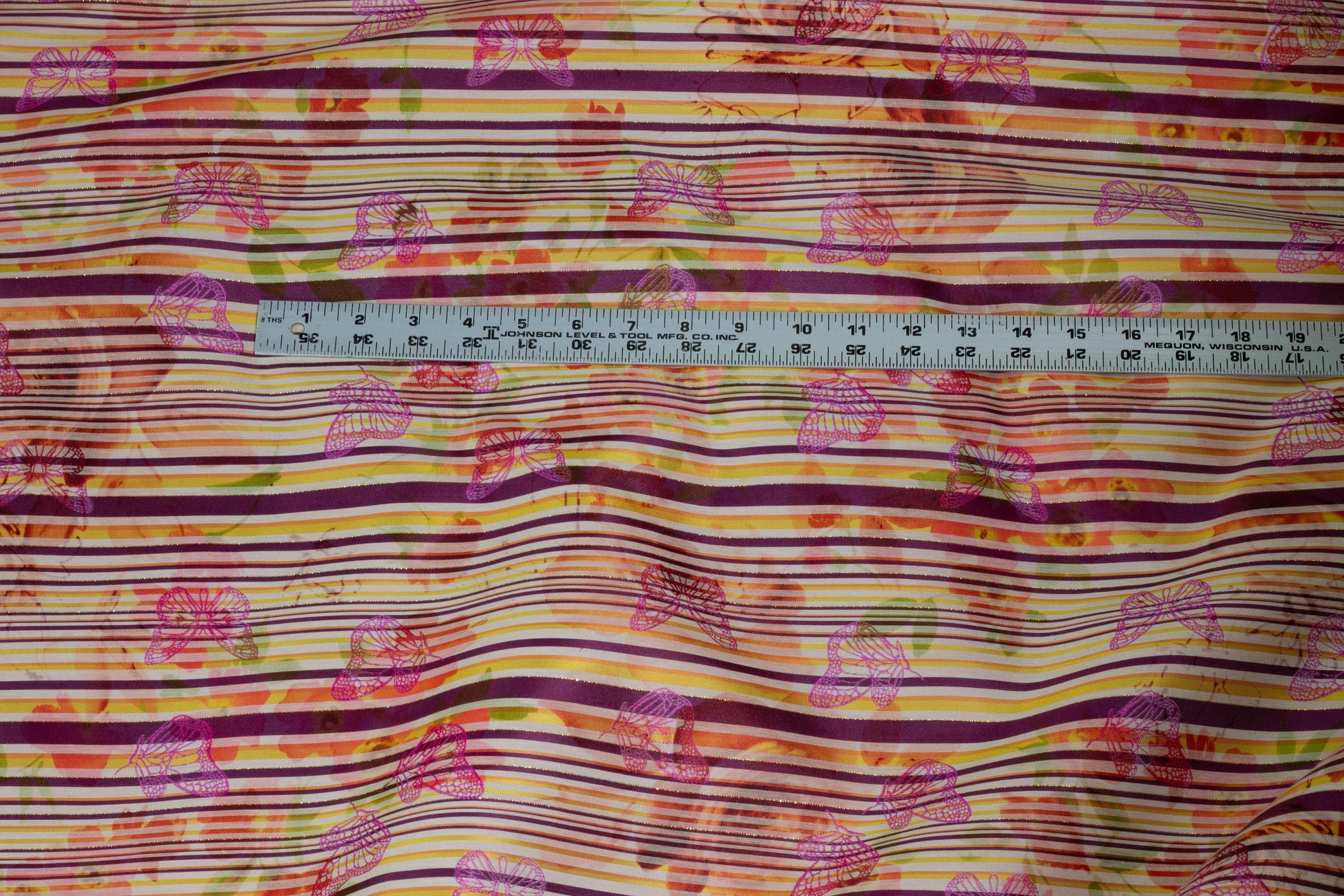 Multicolor Butterfly Striped Jacquard - Prime Fabrics