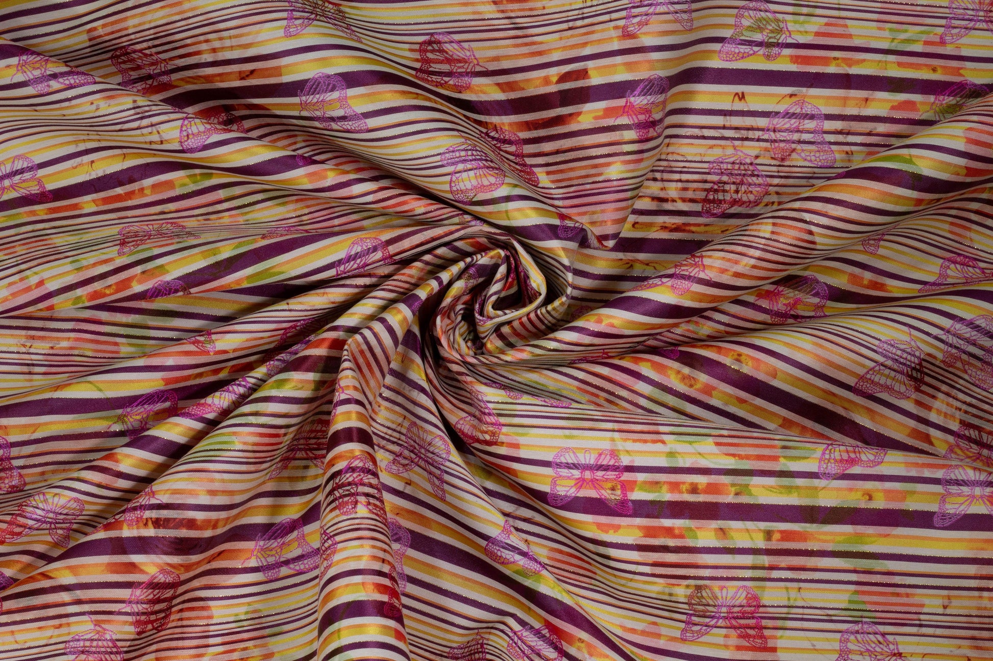 Multicolor Butterfly Striped Jacquard - Prime Fabrics