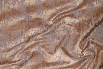 Copper and Gray Metallic Crushed Brocade - Prime Fabrics