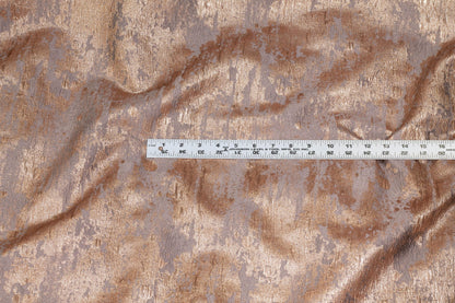 Copper and Gray Metallic Crushed Brocade - Prime Fabrics