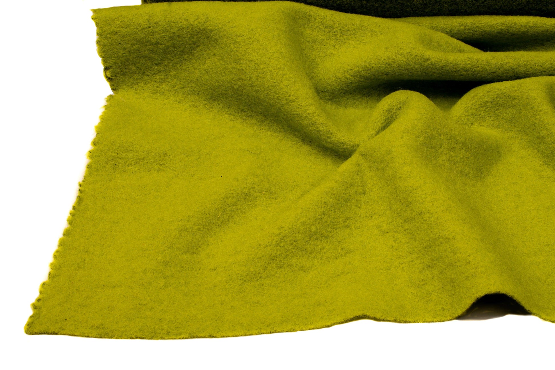 Chartreuse Boiled Wool Blend - Prime Fabrics