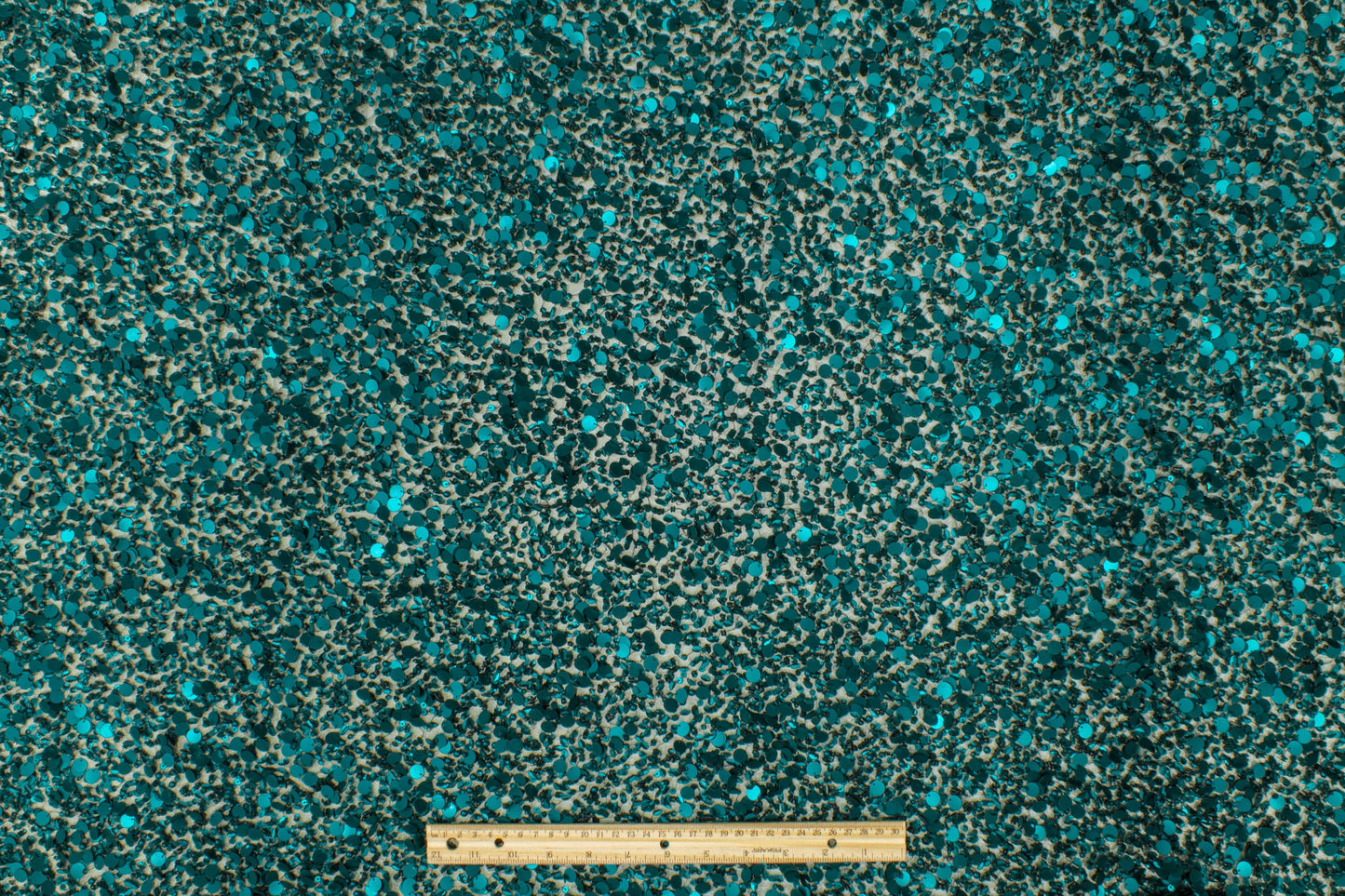 Hand Sequined and Beaded Mesh - Deep Teal - Prime Fabrics