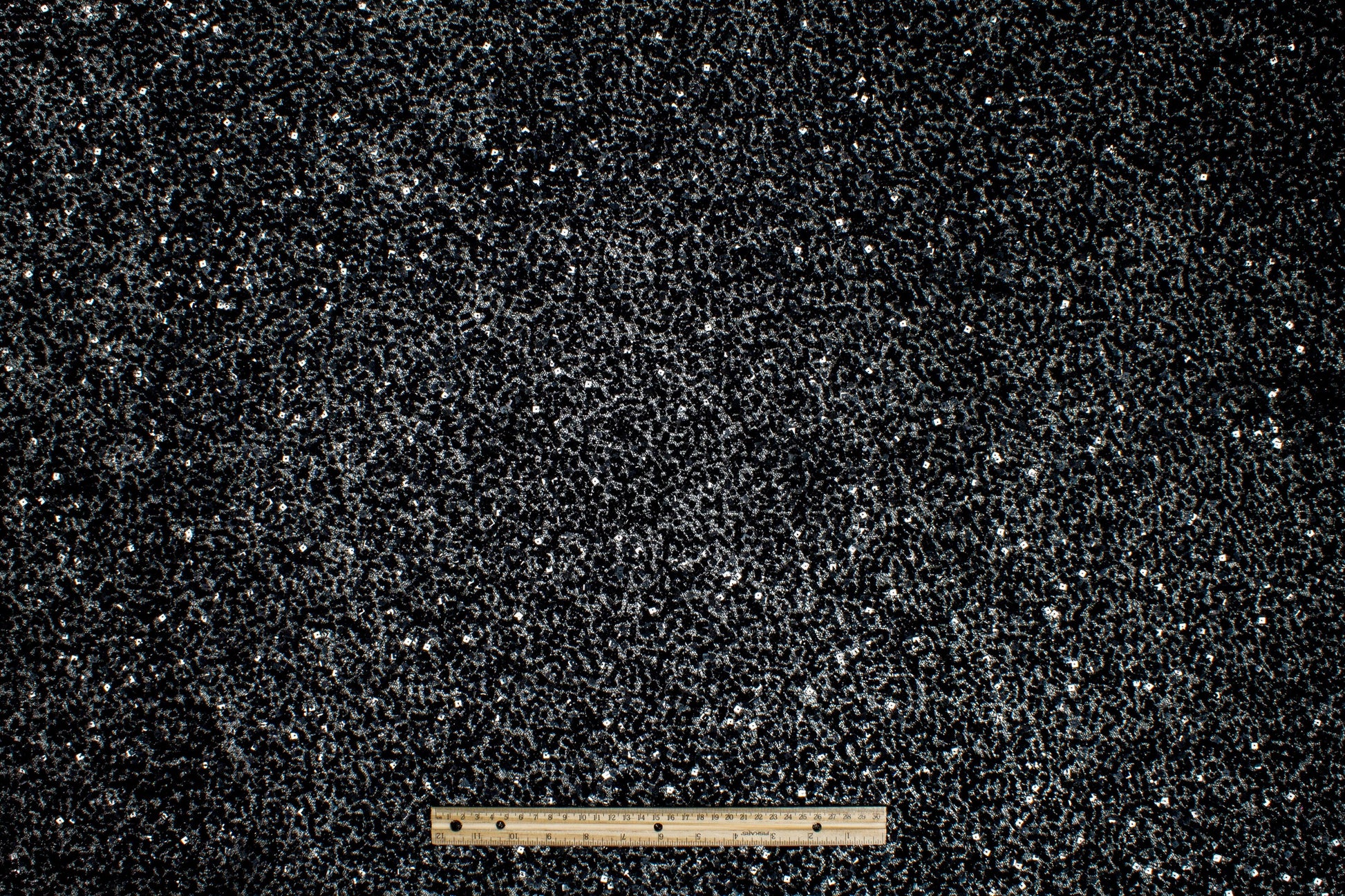 Hand Beaded and Sequined Metallic Mesh - Black - Prime Fabrics