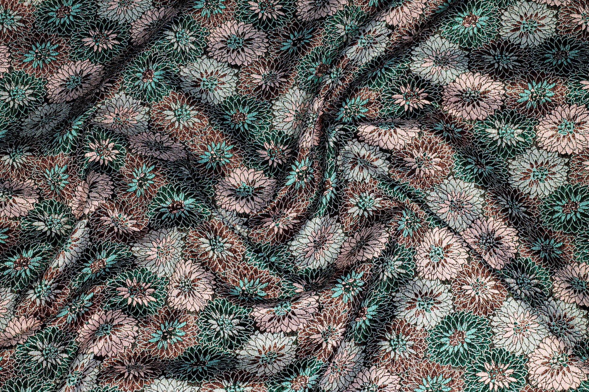 Multicolor Metallic Floral Italian Brocade - Prime Fabrics