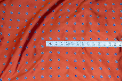 Burned Orange Coat of Arms Design Silk Jacquard - Prime Fabrics
