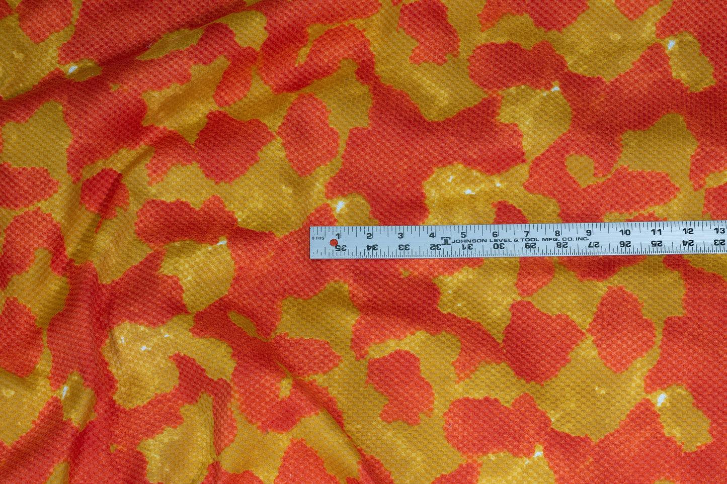 Mustard and Orange Pique Cow Design Italian Stretch Brocade - Prime Fabrics
