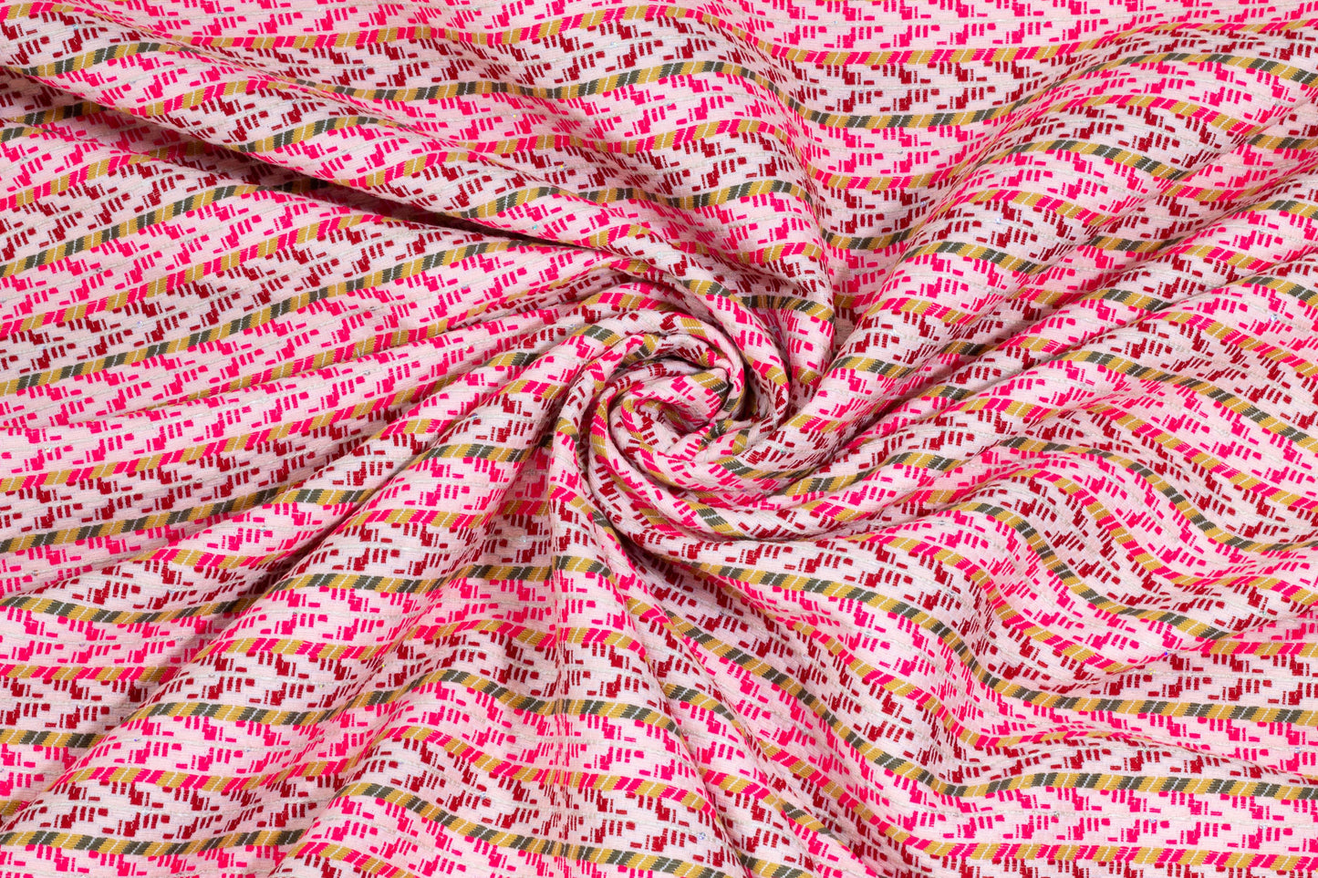 Multicolor Arrow Striped Italian Brocade - Prime Fabrics