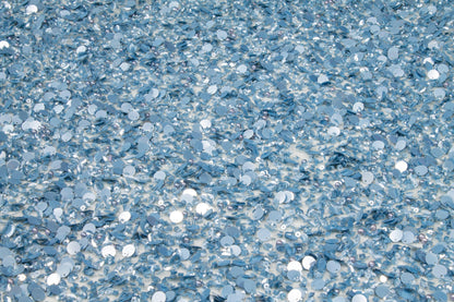 Hand Sequined and Beaded Mesh - Baby Blue - Prime Fabrics