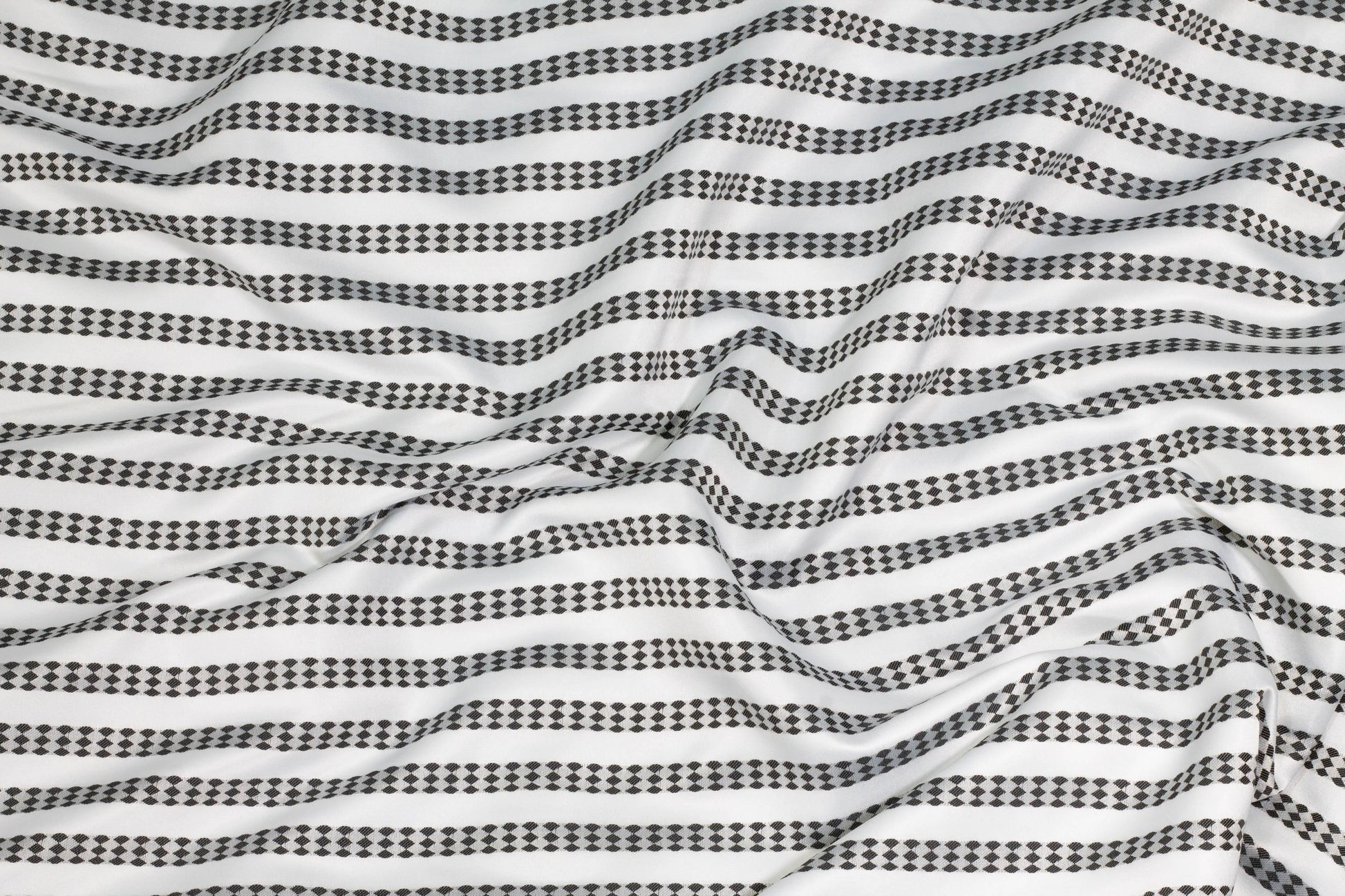Black and White Diamond Striped Brocade - Prime Fabrics