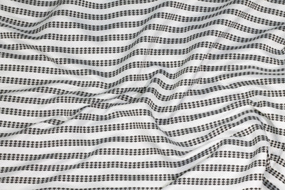 Black and White Diamond Striped Brocade - Prime Fabrics