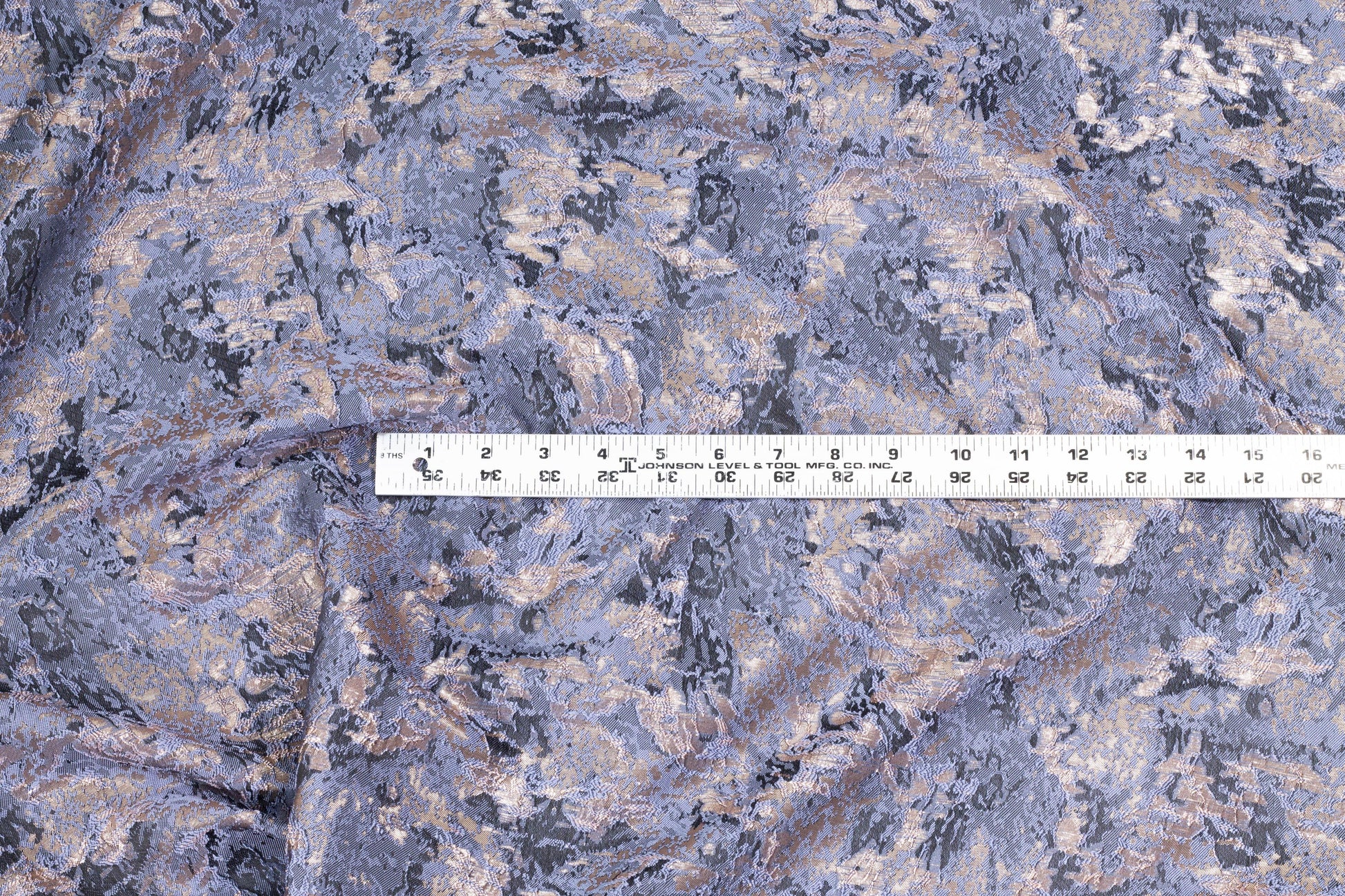 Periwinkle and Copper Metallic Brocade - Prime Fabrics