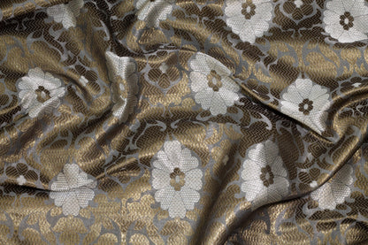 Bronze and Taupe Metallic Floral Brocade - Prime Fabrics