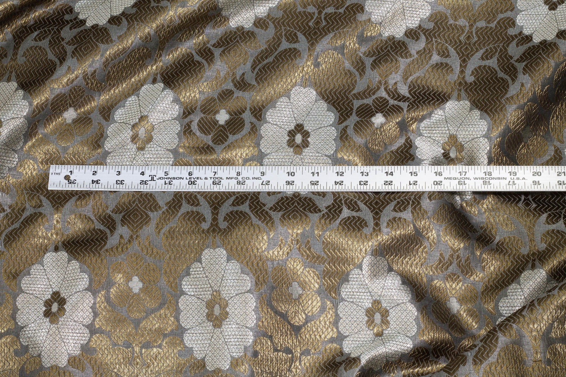 Bronze and Taupe Metallic Floral Brocade - Prime Fabrics