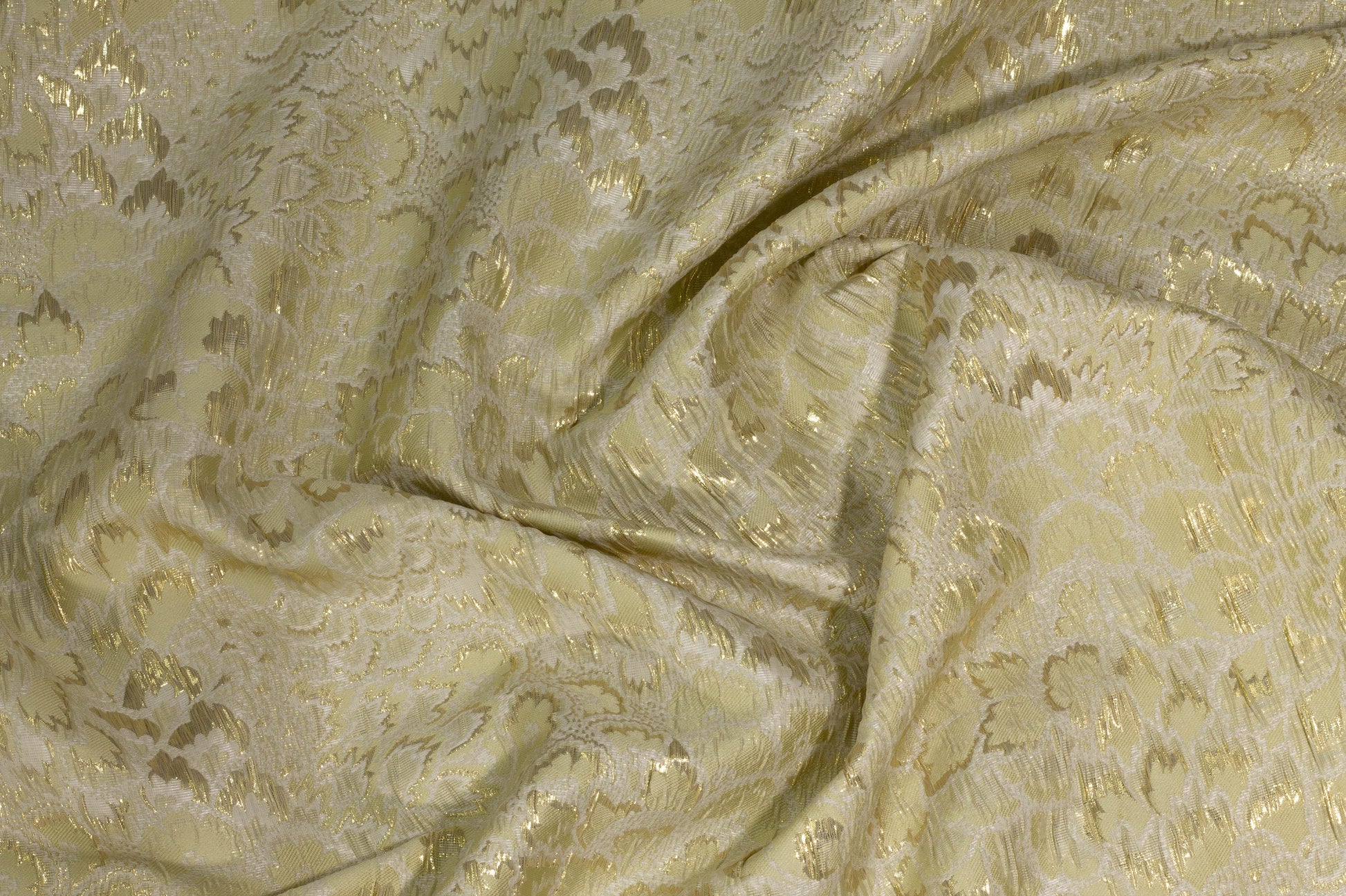 Flax and Light Gold Metallic Crushed Brocade - Prime Fabrics