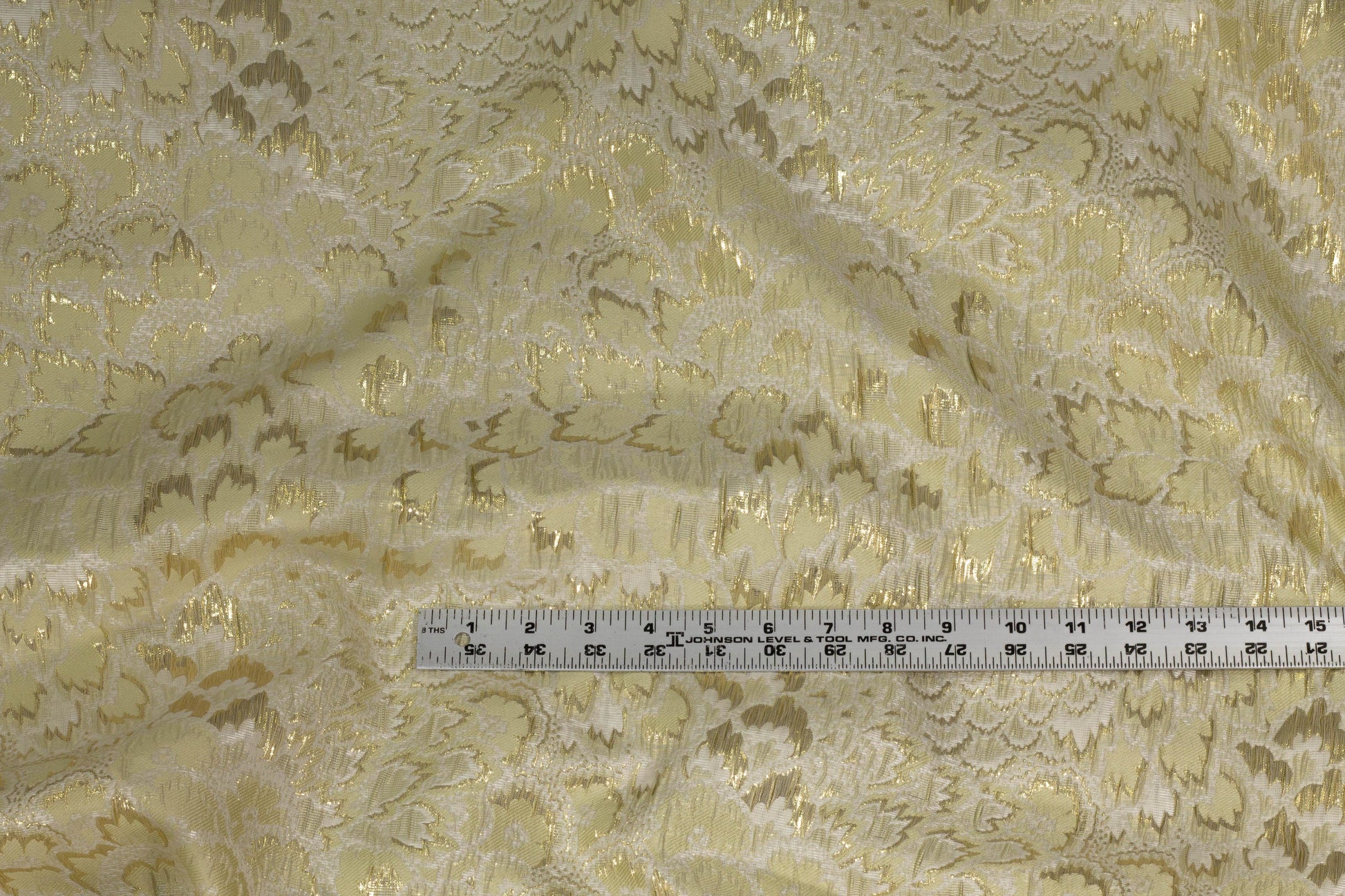 Flax and Light Gold Metallic Crushed Brocade - Prime Fabrics