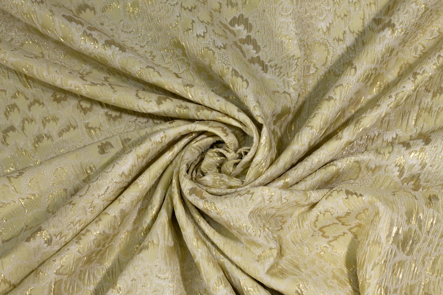 Flax and Light Gold Metallic Crushed Brocade - Prime Fabrics