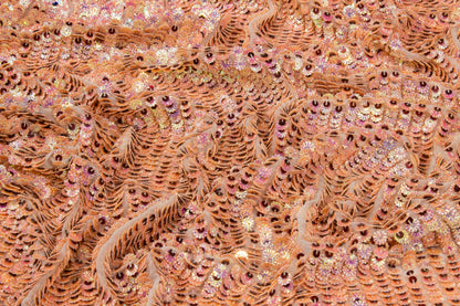 Handmade Iridescent Star Sequins - Peach/Blush - Prime Fabrics