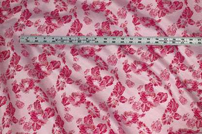 Whisper Pink and Fuchsia Floral Metallic Brocade - Prime Fabrics