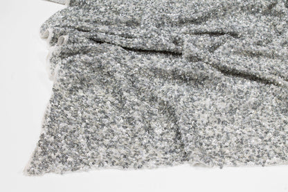 Hand Sequined Rayon Georgette - Silver Gray - Prime Fabrics