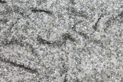 Hand Sequined Rayon Georgette - Silver Gray - Prime Fabrics