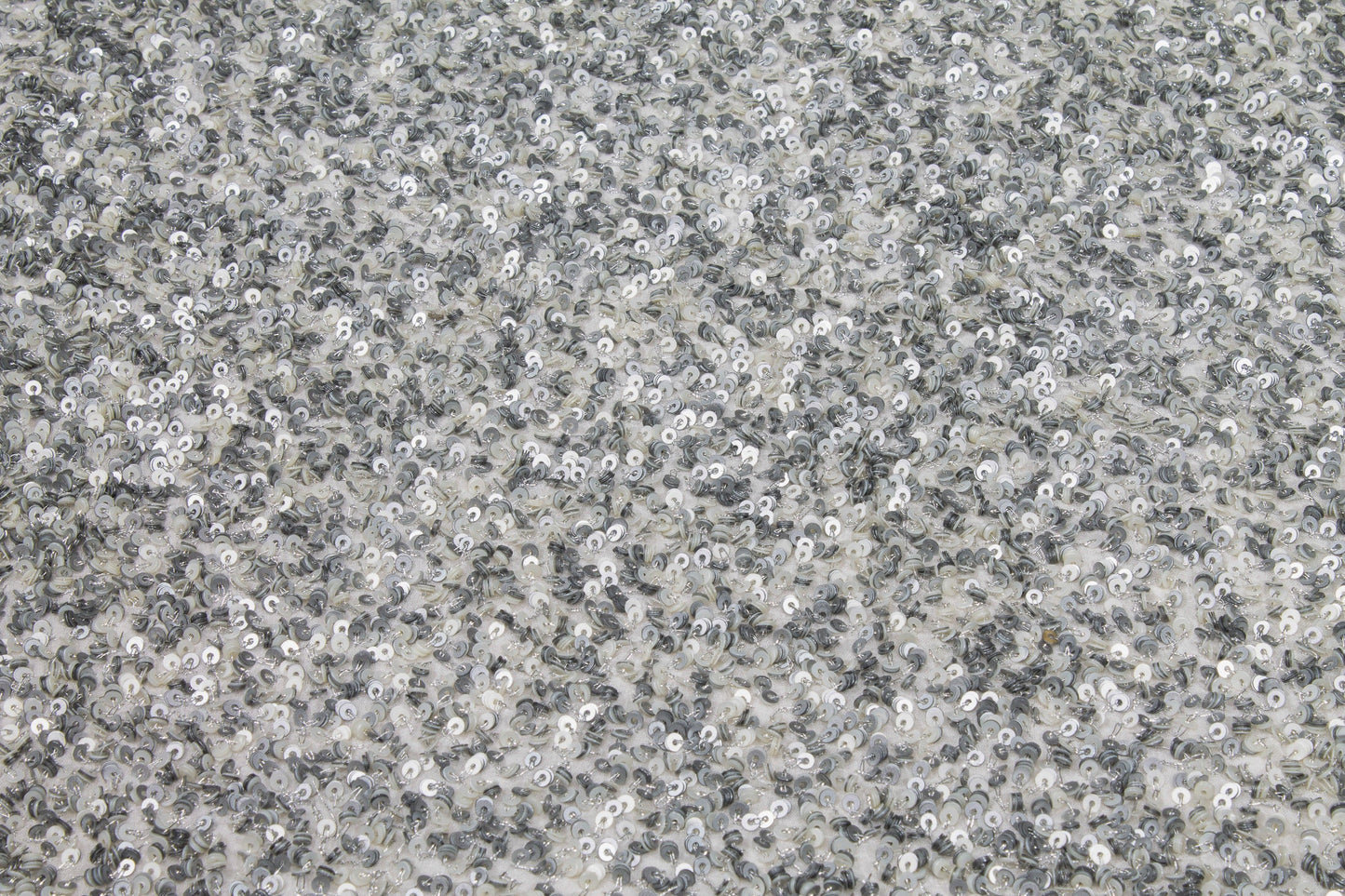 Hand Sequined Rayon Georgette - Silver Gray - Prime Fabrics