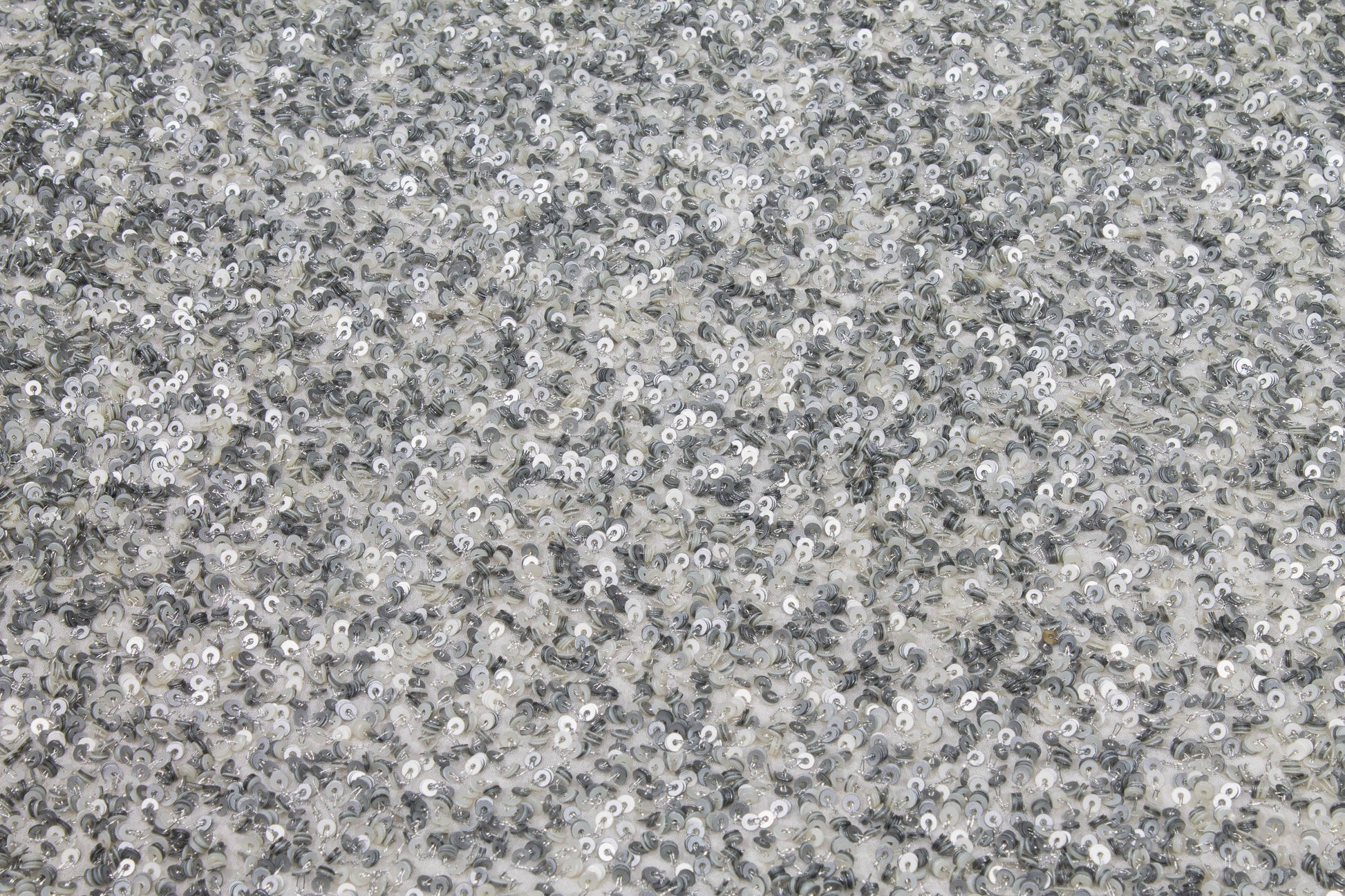 Hand Sequined Rayon Georgette - Silver Gray - Prime Fabrics