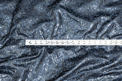 Charcoal Gray Metallic Brocade - Prime Fabrics