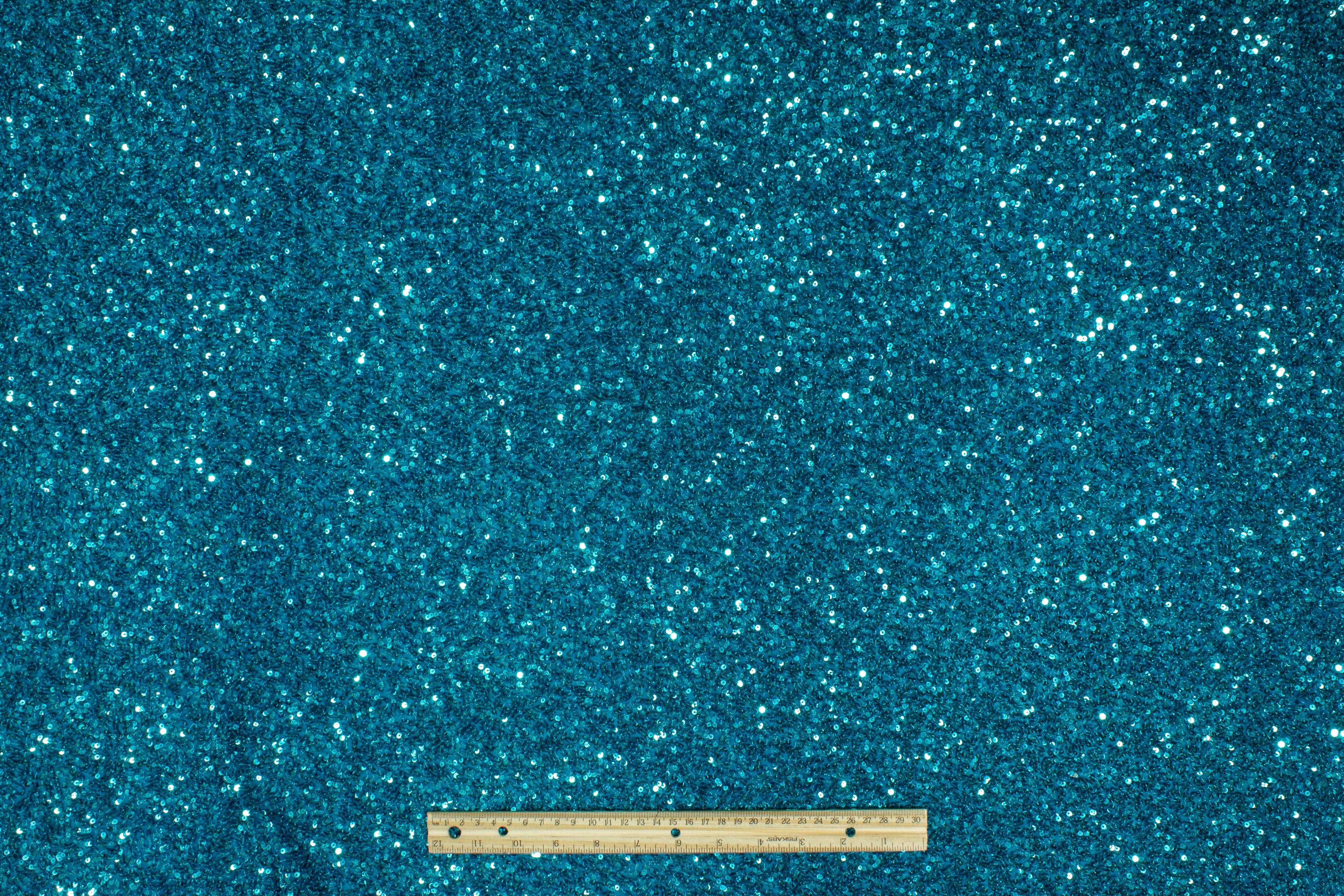 Hand Sequined Rayon Georgette - Turquoise - Prime Fabrics