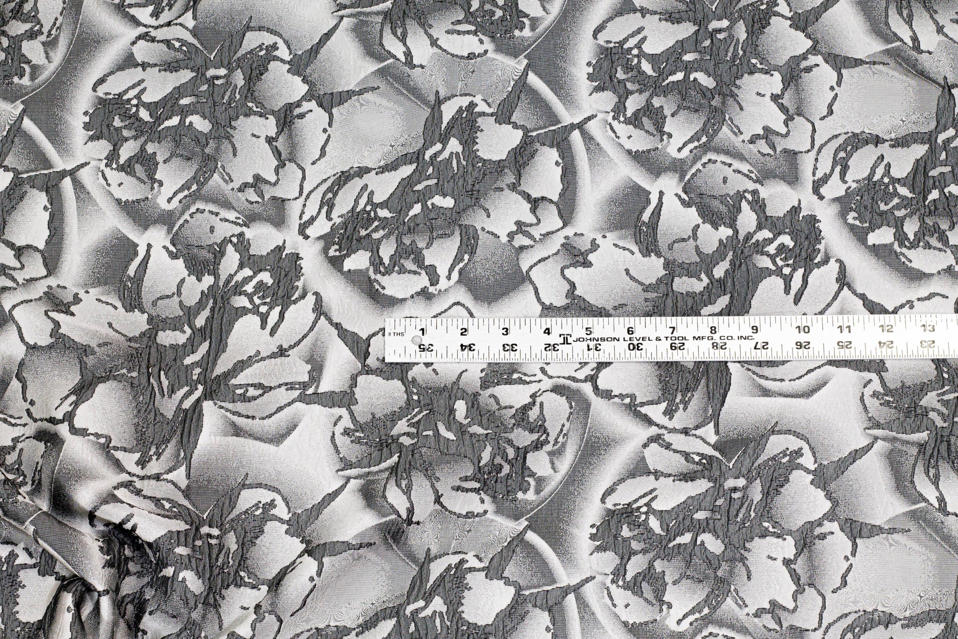 Gray Floral Crushed Brocade - Prime Fabrics