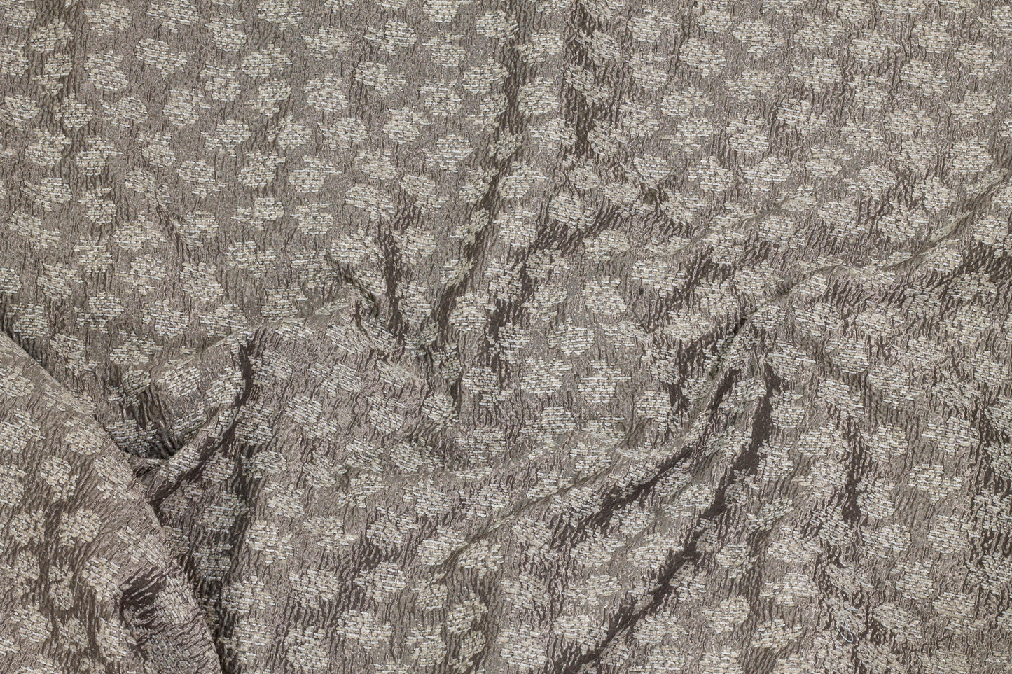 Gray Crushed Metallic Brocade - Prime Fabrics