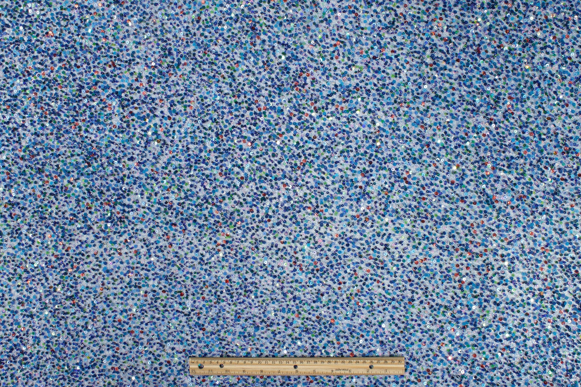 Hand Sequined Metallic Mesh - Blue Multicolor - Prime Fabrics