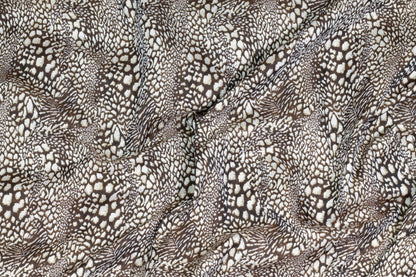 Brown, Taupe, and Metallic Gold Snake Skin Design Brocade - Prime Fabrics