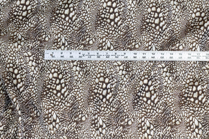 Brown, Taupe, and Metallic Gold Snake Skin Design Brocade - Prime Fabrics