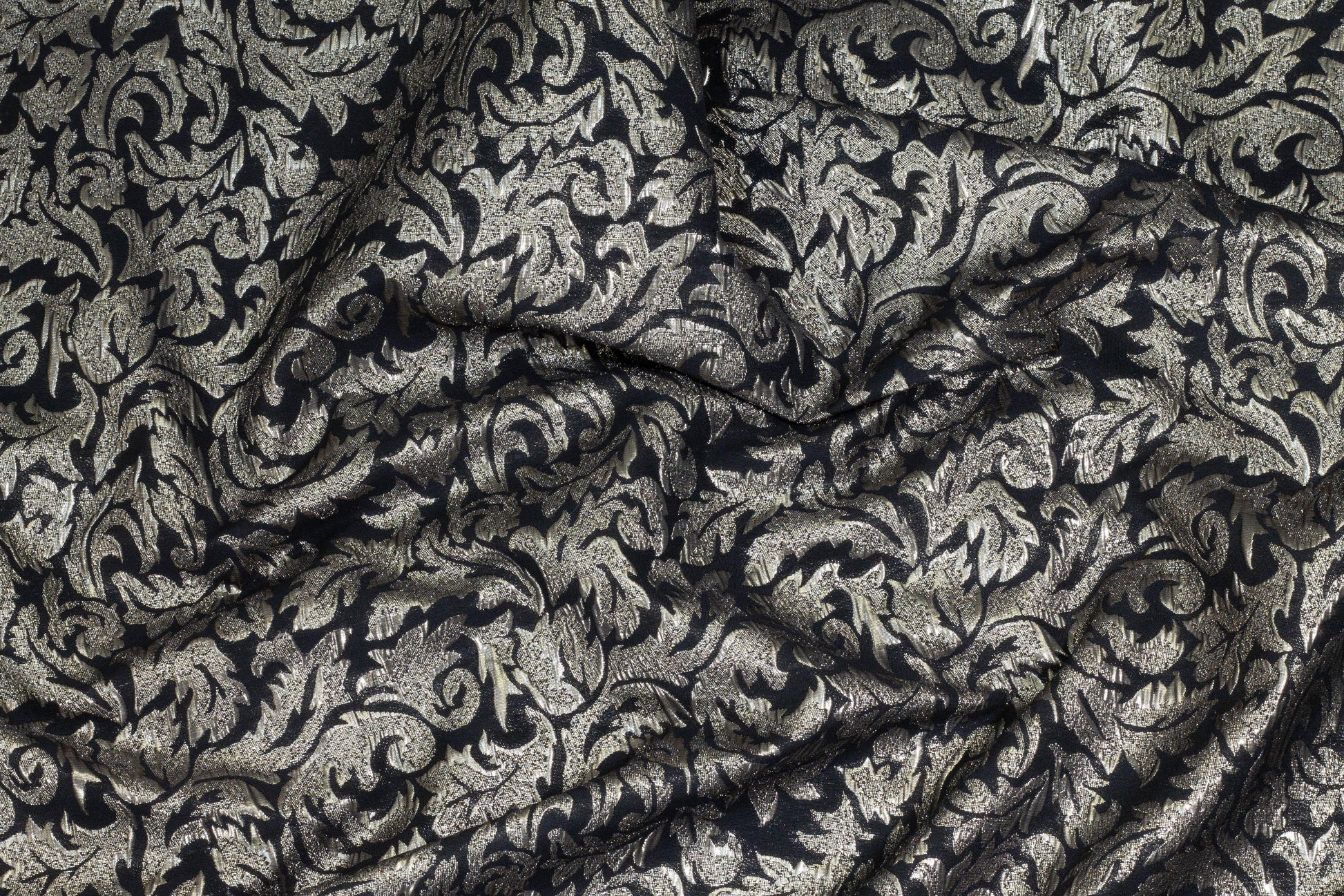 Black and Taupe Metallic Brocade - Prime Fabrics