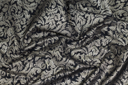 Black and Taupe Metallic Brocade - Prime Fabrics